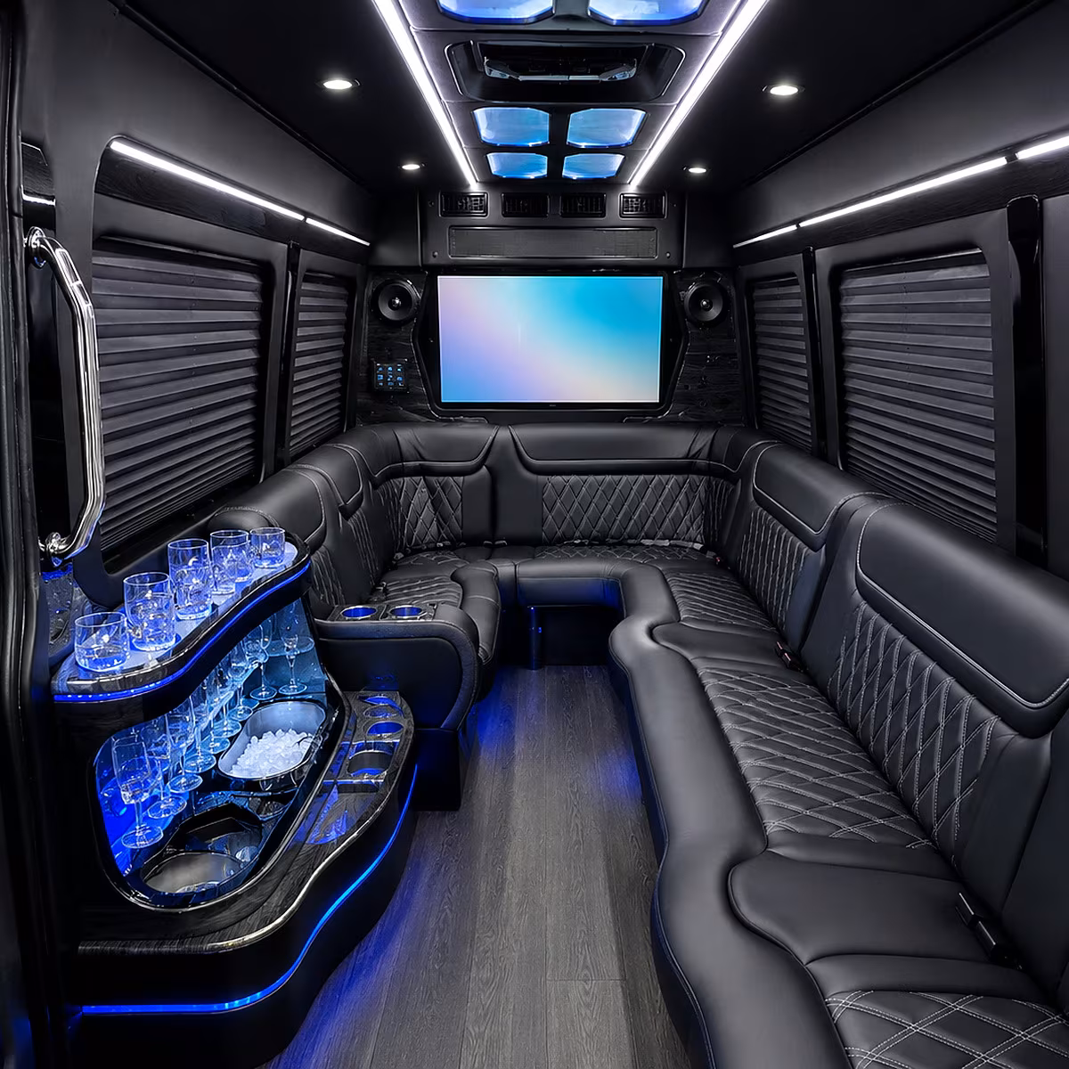 along hollywood beach broadwalk party bus rental