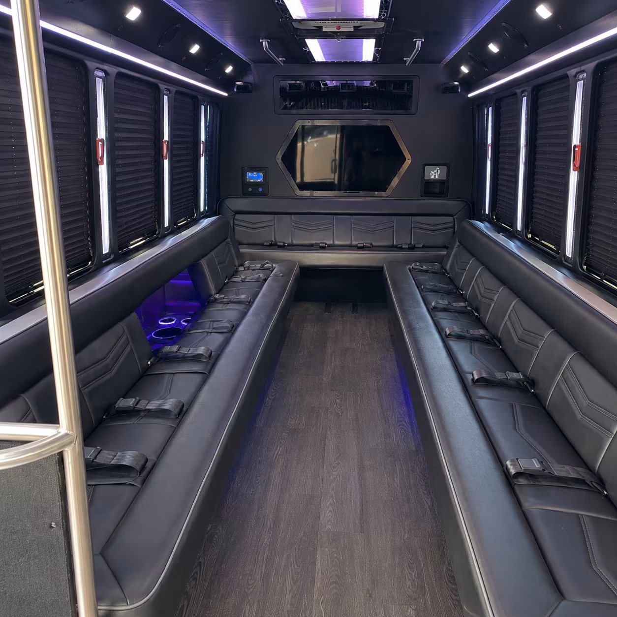 hollywood 18 passenger party bus interior