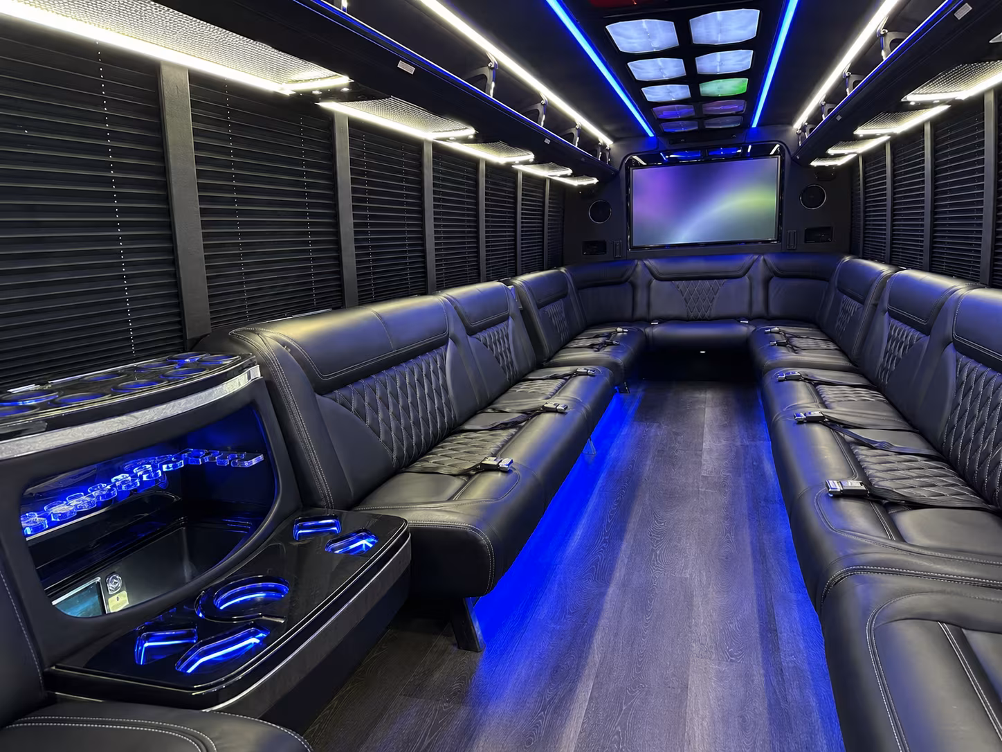 hollywood 20 passenger party bus inside