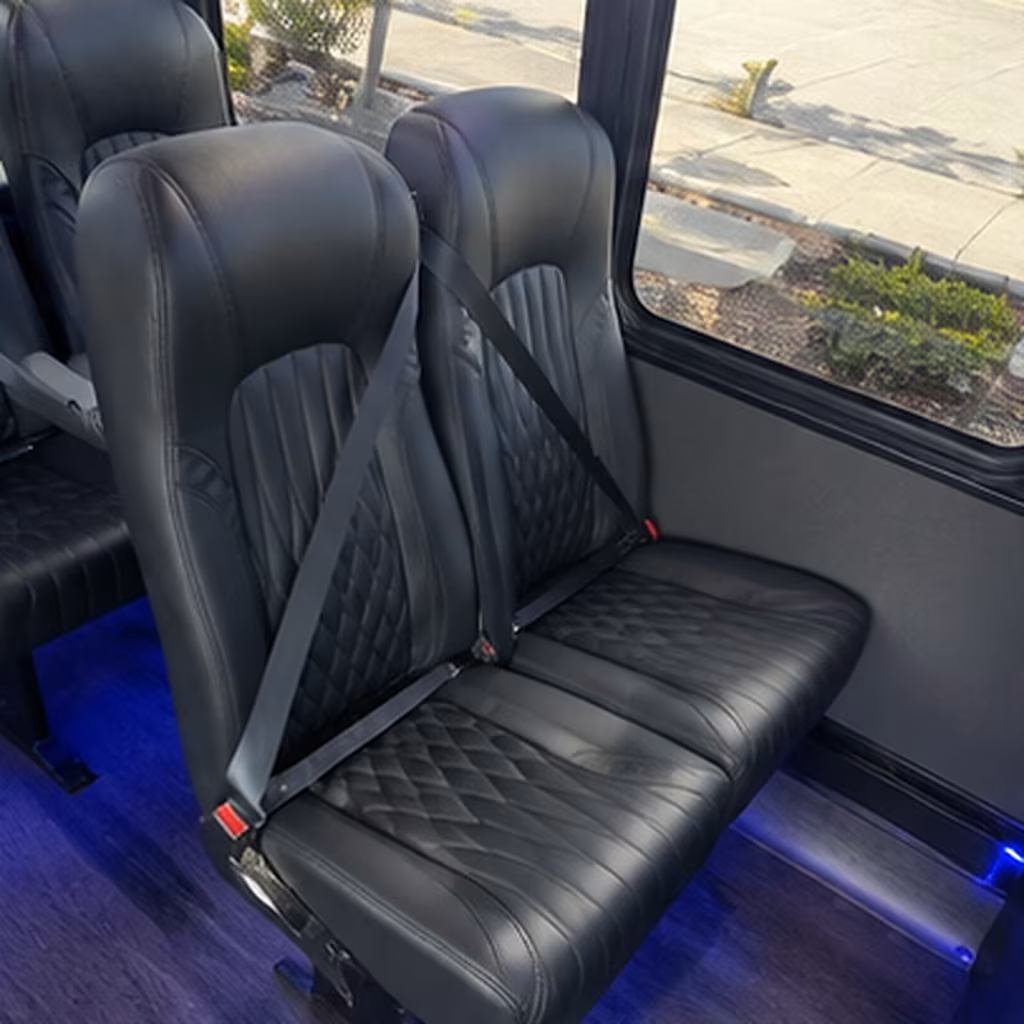 hollywood 25 passenger minibus inside