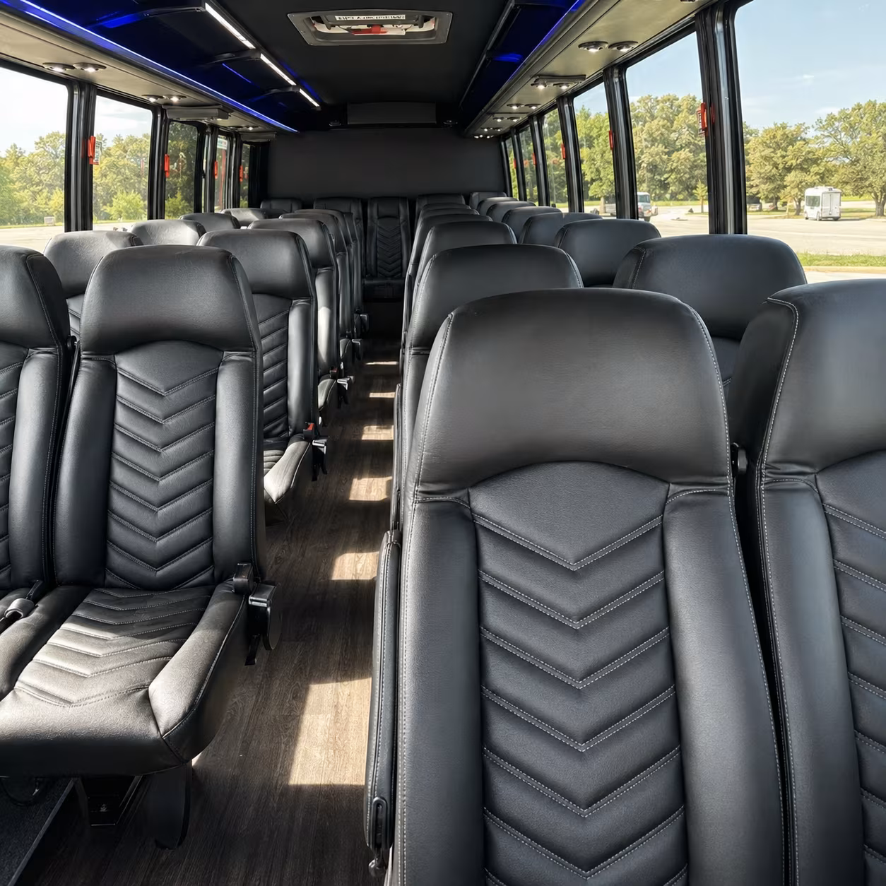 hollywood 30 passenger minibus inside