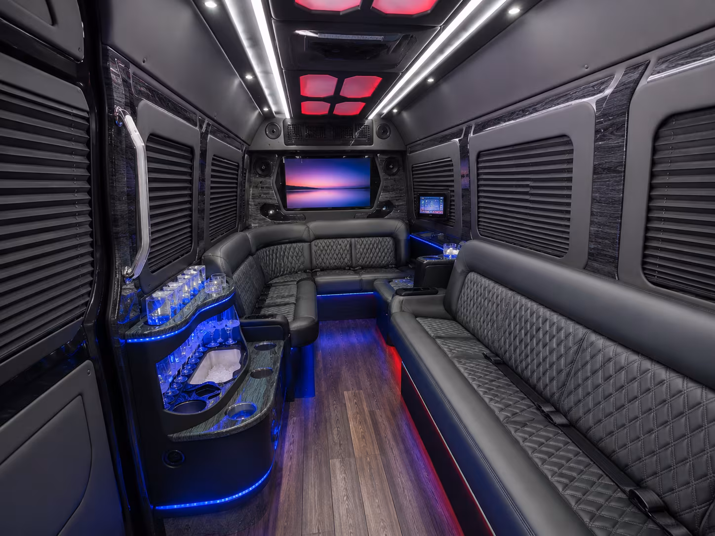 hollywood 30 passenger party bus interior