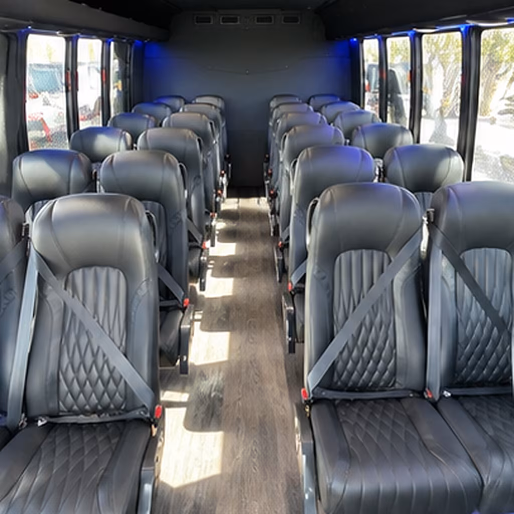 hollywood 35 passenger minibus inside