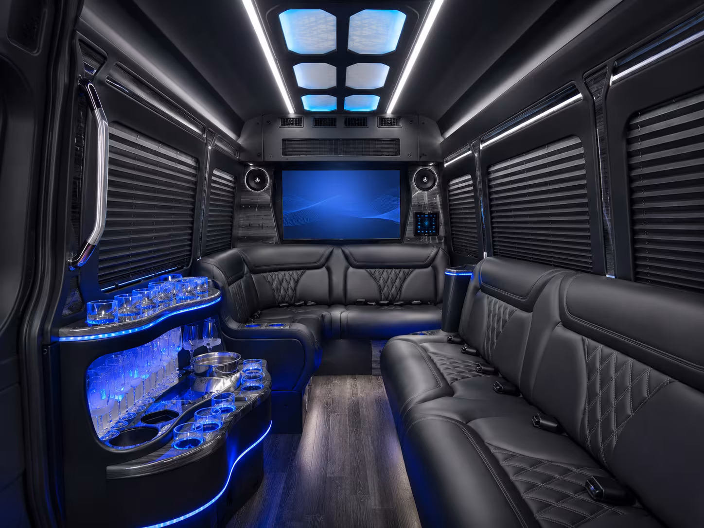 hollywood 40 passenger party bus interior