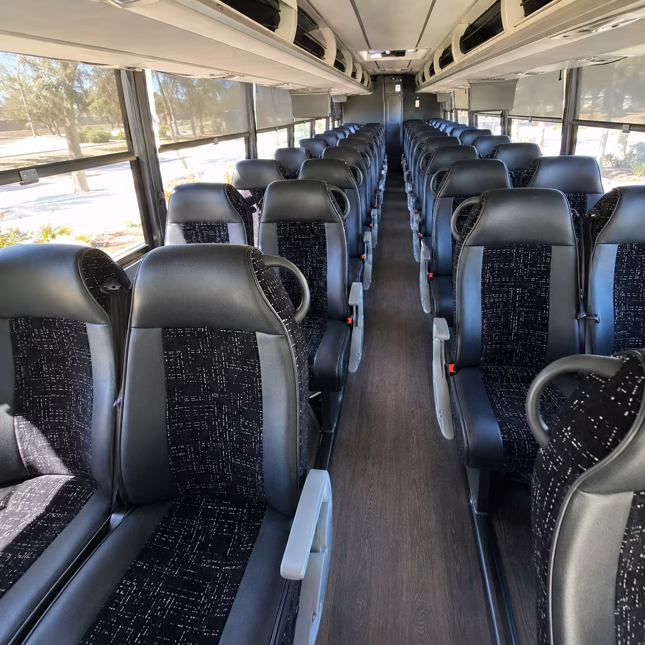 hollywood 56 passenger charter bus interior